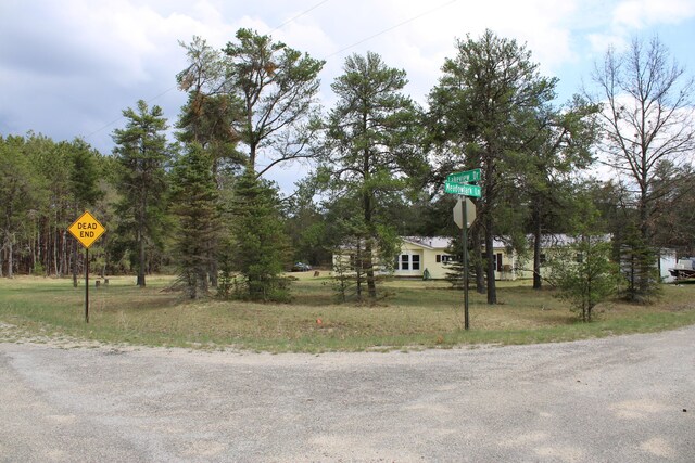 1364 Lakeview Dr, Mio, MI 48647 - view of asphalt road featuring traffic signs
