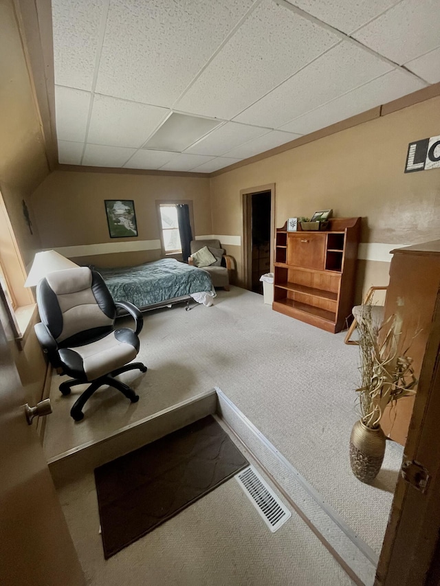 20417 State St, Onaway, MI 49765 - bedroom with a drop ceiling and carpet