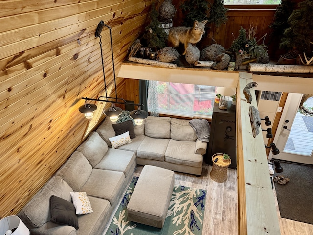 2733 Timberlane Trl, Grayling, MI 49738 - living area with wood walls and wood finished floors