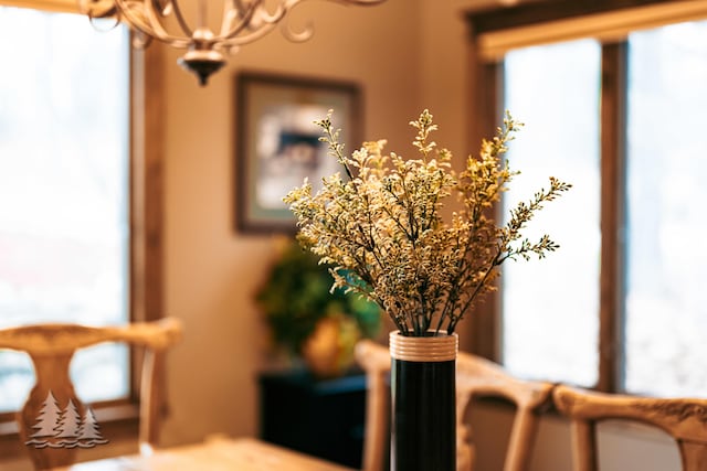 916C Chardonnay Ln, Lewiston, MI 49756 - dining area view of a chandelier