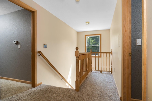 11758 Woodview Trl, Gaylord, MI 49735 - hallway featuring an upstairs landing, carpet flooring, and baseboards