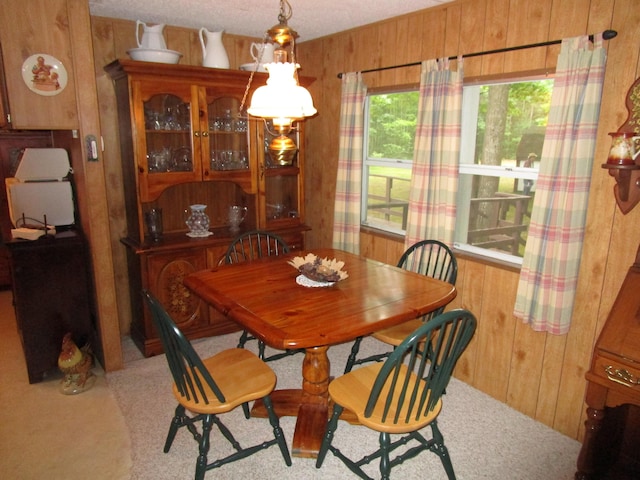 541 Ranch Rd, Indian River, MI 49749 - carpeted dining space with wood walls