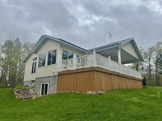 870 Dalton Dr, Rose City, MI 48654 - back of house with a yard and a deck