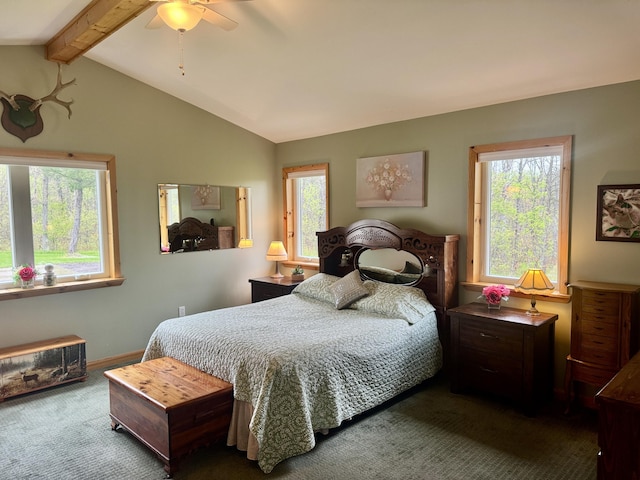 870 Dalton Dr, Rose City, MI 48654 - carpeted bedroom with multiple windows and ceiling fan