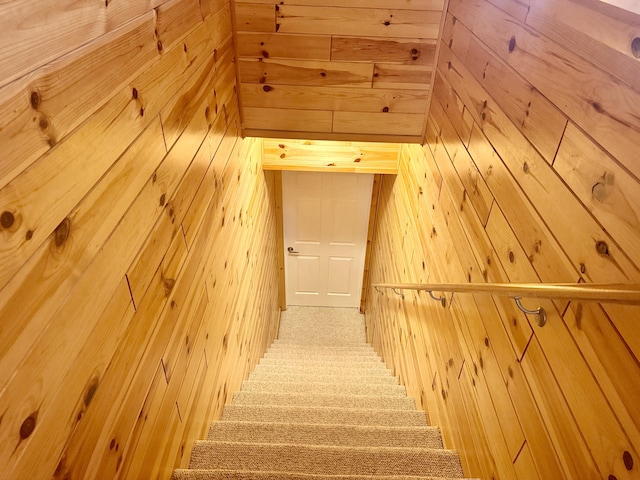 870 Dalton Dr, Rose City, MI 48654 - staircase with wood walls