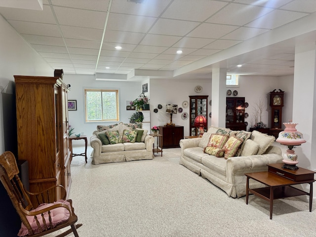 870 Dalton Dr, Rose City, MI 48654 - living area with a drop ceiling and recessed lighting