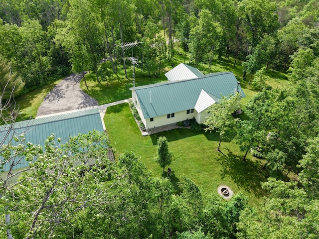 870 Dalton Dr, Rose City, MI 48654 - view from above of property with a heavily wooded area