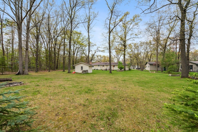 6727 Fisher Woods Rd, Indian River, MI 49749 - view of grassy yard with an outdoor structure