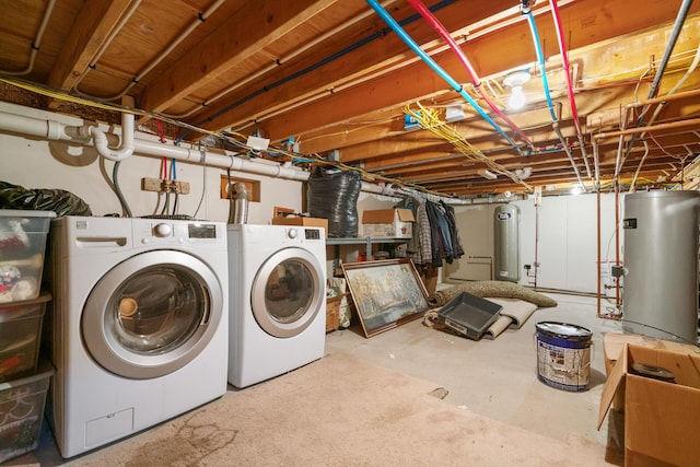 2286 Maxwell Rd, Petoskey, MI 49770 - unfinished basement featuring gas water heater and separate washer and dryer