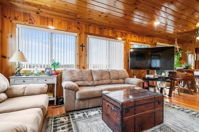 2286 Maxwell Rd, Petoskey, MI 49770 - living area featuring wooden walls and wood finished floors