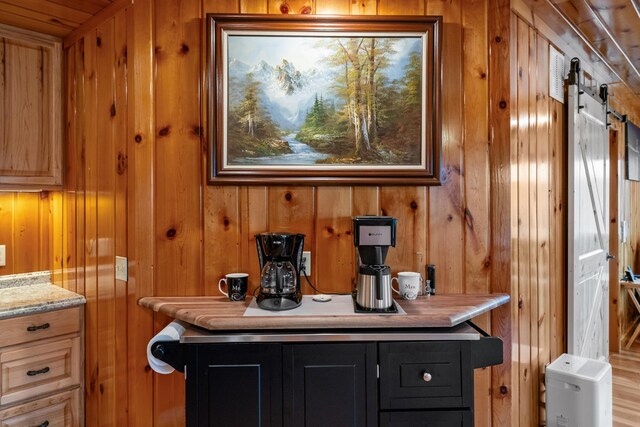 2286 Maxwell Rd, Petoskey, MI 49770 - detailed view of a barn door and wood walls