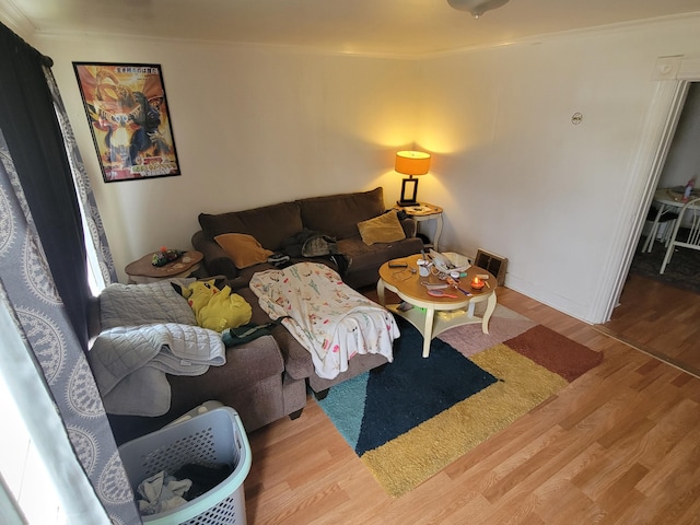420 W Miller St, Alpena, MI 49707 - living area with wood finished floors and ornamental molding