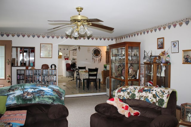 1421 W Miller Rd, Mio, MI 48647 - living area featuring ceiling fan and carpet flooring
