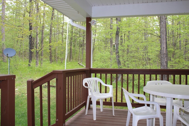 2426 W Park Rd, Mio, MI 48647 - wooden terrace featuring a view of trees