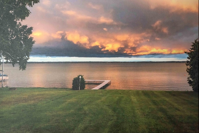 6620 N Straits Hwy, Cheboygan, MI 49721 - dock area with a water view and a lawn