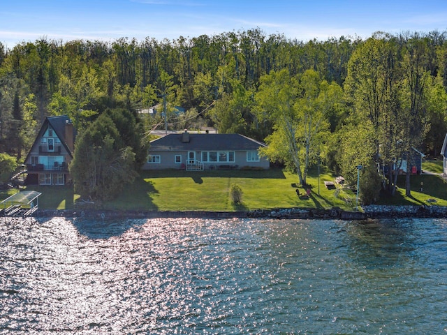 6620 N Straits Hwy, Cheboygan, MI 49721 - water view with a forest