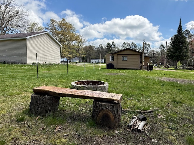 10117 M-18, Gladwin, MI 48624 - view of green lawn with a fire pit