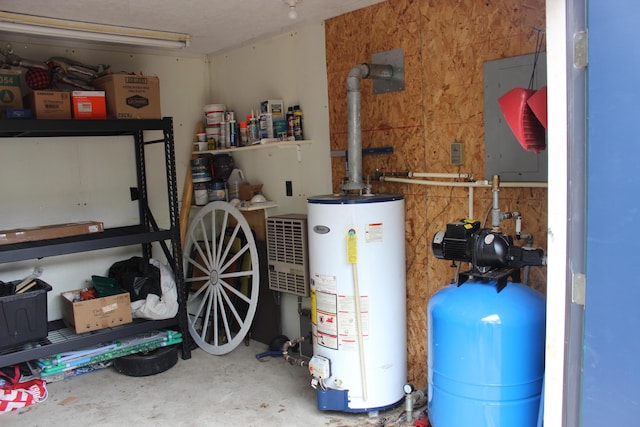 468 Pine Oak Trl, Grayling, MI 49738 - utility room with gas water heater and electric panel