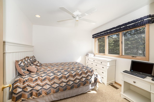 118 Harbor Ct, Houghton Lake, MI 48629 - bedroom with carpet, recessed lighting, and a ceiling fan