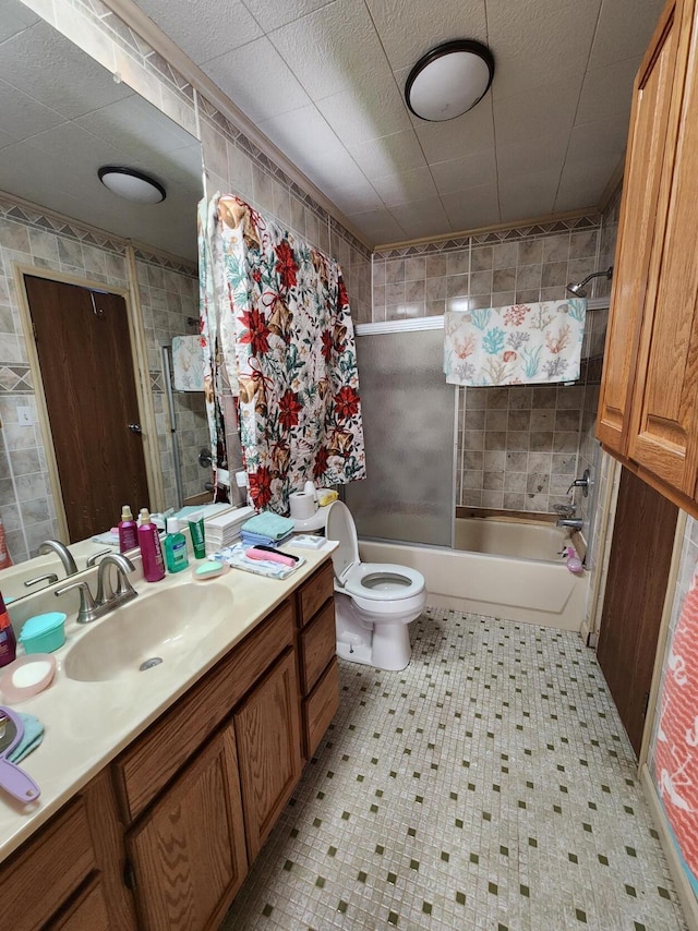 8881 Artesia Beach Rd, Saint Helen, MI 48656 - full bathroom with vanity, washtub / shower combination, and toilet
