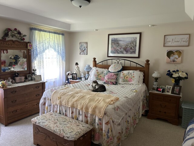 676 N Poor Farm Rd, Harrisville, MI 48740 - bedroom featuring light colored carpet
