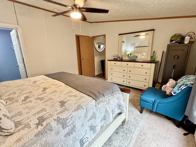 2872 Granger Rd, Lewiston, MI 49756 - carpeted bedroom with crown molding and ceiling fan