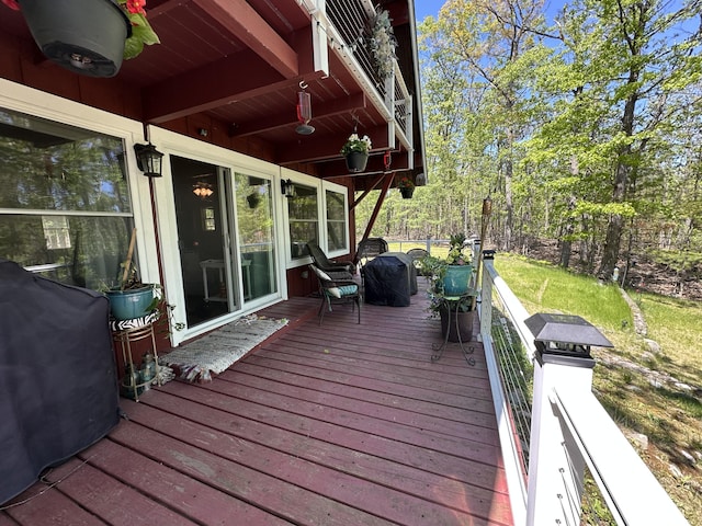 19110 Red Pine Dr, Hillman, MI 49746 - view of wooden deck
