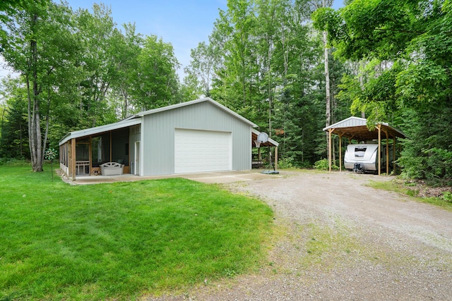 11882 Davis Creek Dr, Wolverine, MI 49799 - garage with a garage and dirt driveway