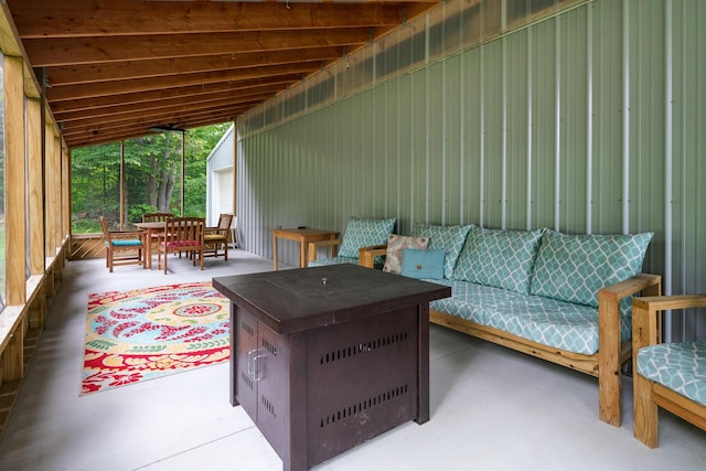 11882 Davis Creek Dr, Wolverine, MI 49799 - view of patio with outdoor dining space, an outdoor hangout area, and an outdoor structure
