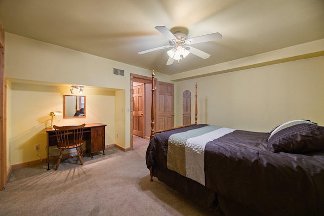14250 Chippewa Trl, Johannesburg, MI 49751 - carpeted bedroom featuring baseboards and a ceiling fan