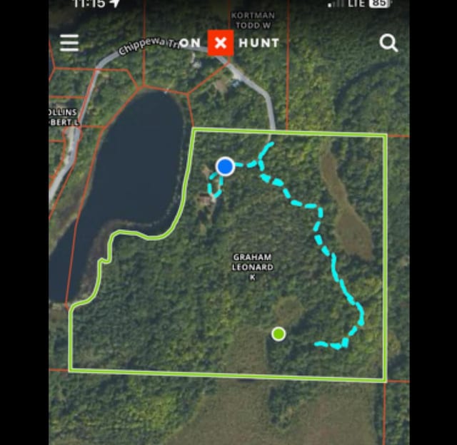 14250 Chippewa Trl, Johannesburg, MI 49751 - map / location featuring property parcel outlined