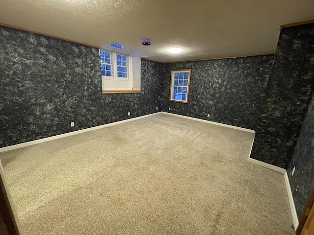 445 Noric Dr, Roscommon, MI 48653 - unfurnished room with a textured ceiling, carpet, and baseboards