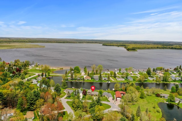 6801 Driftwood Cv, Saint Helen, MI 48656 - aerial view of residential area featuring a large body of water