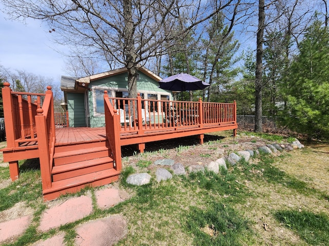 7305 Chain Lake Dr, South Branch, MI 48761 - view of wooden deck