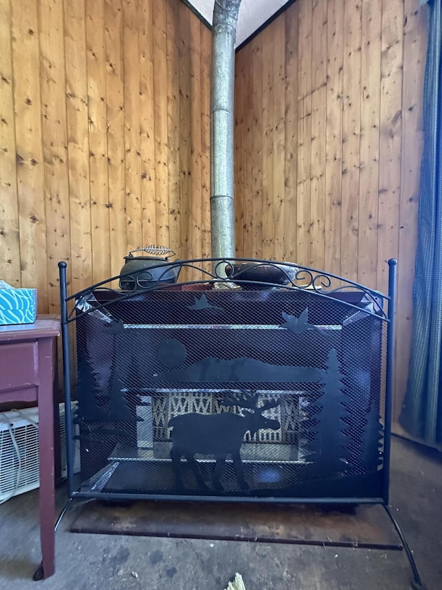 269 Dixson Dr, Grayling, MI 49738 - detailed view of wood walls and concrete flooring