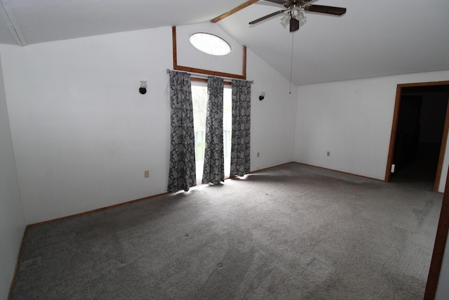 7844 Gilbert Trl, Grayling, MI 49738 - spare room featuring ceiling fan, carpet floors, and baseboards