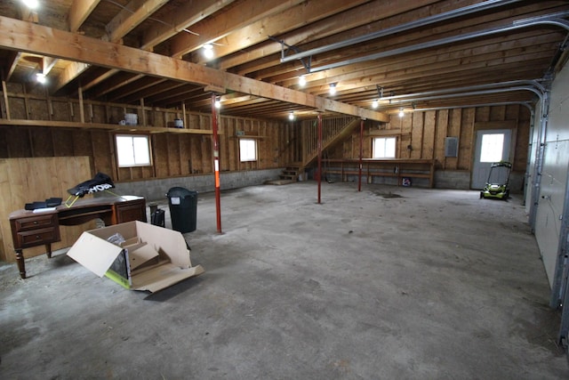 7844 Gilbert Trl, Grayling, MI 49738 - below grade area featuring plenty of natural light and electric panel