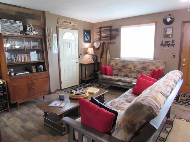 2020 Douglas Dr, Saint Helen, MI 48656 - living area with wood finished floors and a wall mounted AC