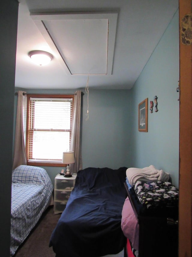 2020 Douglas Dr, Saint Helen, MI 48656 - bedroom with attic access and carpet flooring