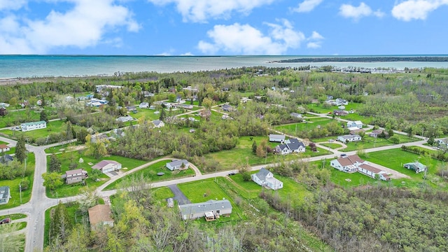 398 Vale St, Cheboygan, MI 49721 - aerial view of property's location with a large body of water