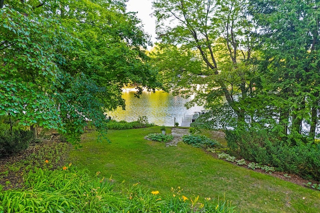 4423 Island View Dr, Gaylord, MI 49735 - view of green lawn featuring a water view