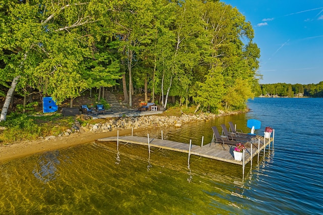 4423 Island View Dr, Gaylord, MI 49735 - dock area featuring a water view