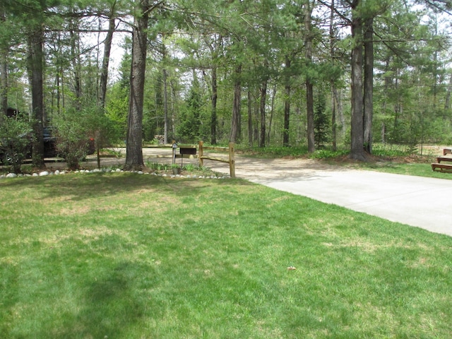 5622 Vacationland Dr, Lewiston, MI 49756 - view of grassy yard with a wooded view