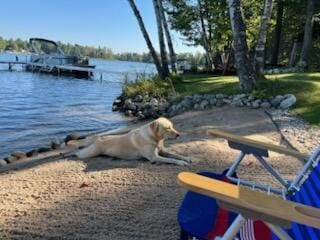5622 Vacationland Dr, Lewiston, MI 49756 - water view featuring a boat dock