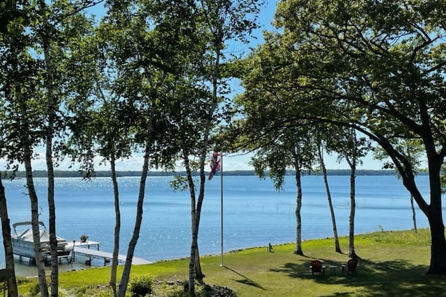 10924 E Grand Lake Rd, Presque Isle, MI 49777 - water view featuring a boat dock