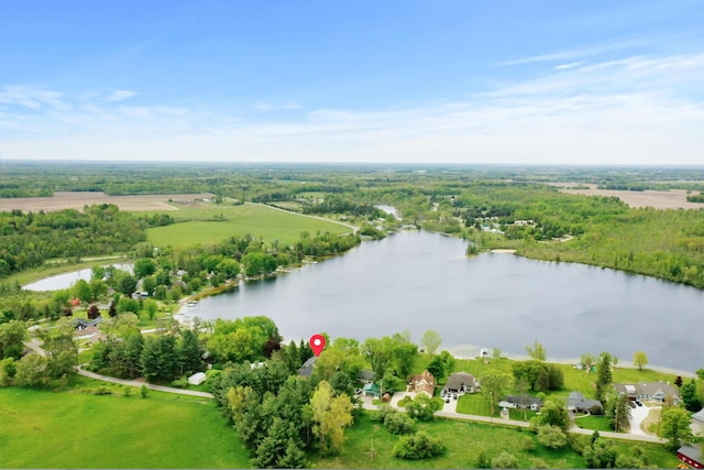4348 W Lakeside Dr, West Branch, MI 48661 - aerial view of a large body of water and a forest