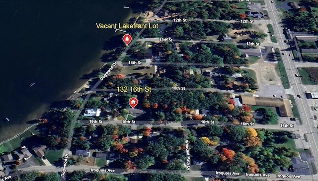132 16th St, Prudenville, MI 48651 - aerial view of property's location
