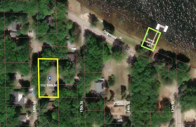 132 16th St, Prudenville, MI 48651 - aerial map of property and surrounding area