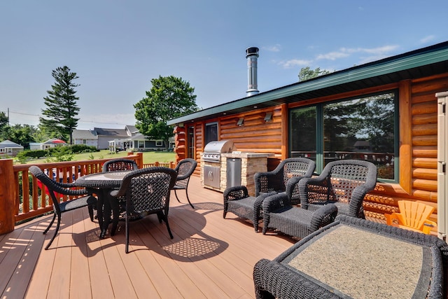5997 Prospect St, Indian River, MI 49749 - deck with outdoor dining area and grilling area