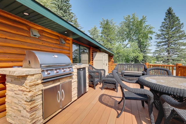 5997 Prospect St, Indian River, MI 49749 - deck featuring outdoor dining area